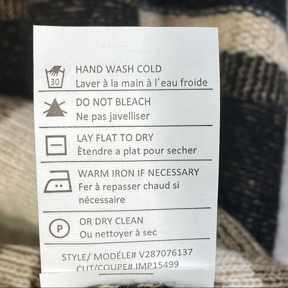 Vince Wool Cashmere Long Open Cardigan Sweater Size Small Black Tan Striped - Picture 13 of 13